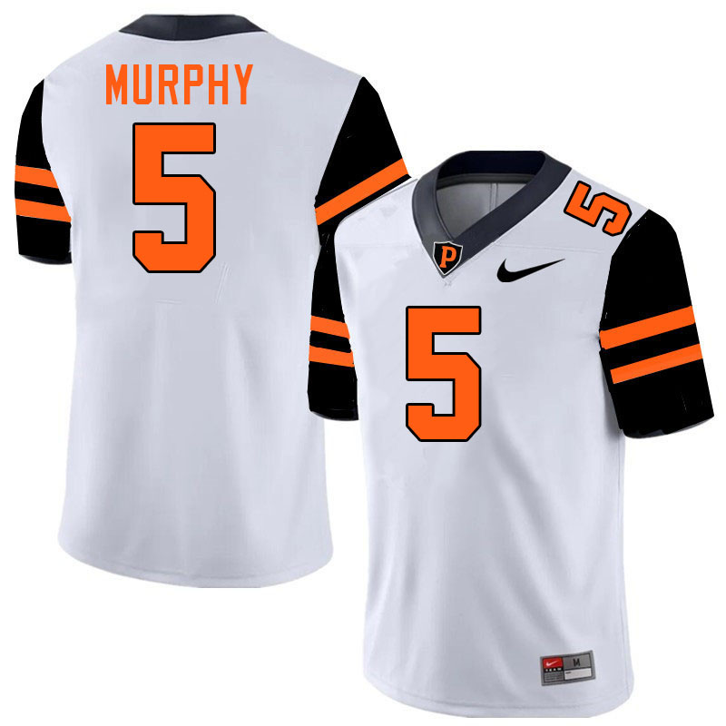 Princeton Tigers #5 Dareion Murphy College Football Jerseys,Uniforms Stitched-White